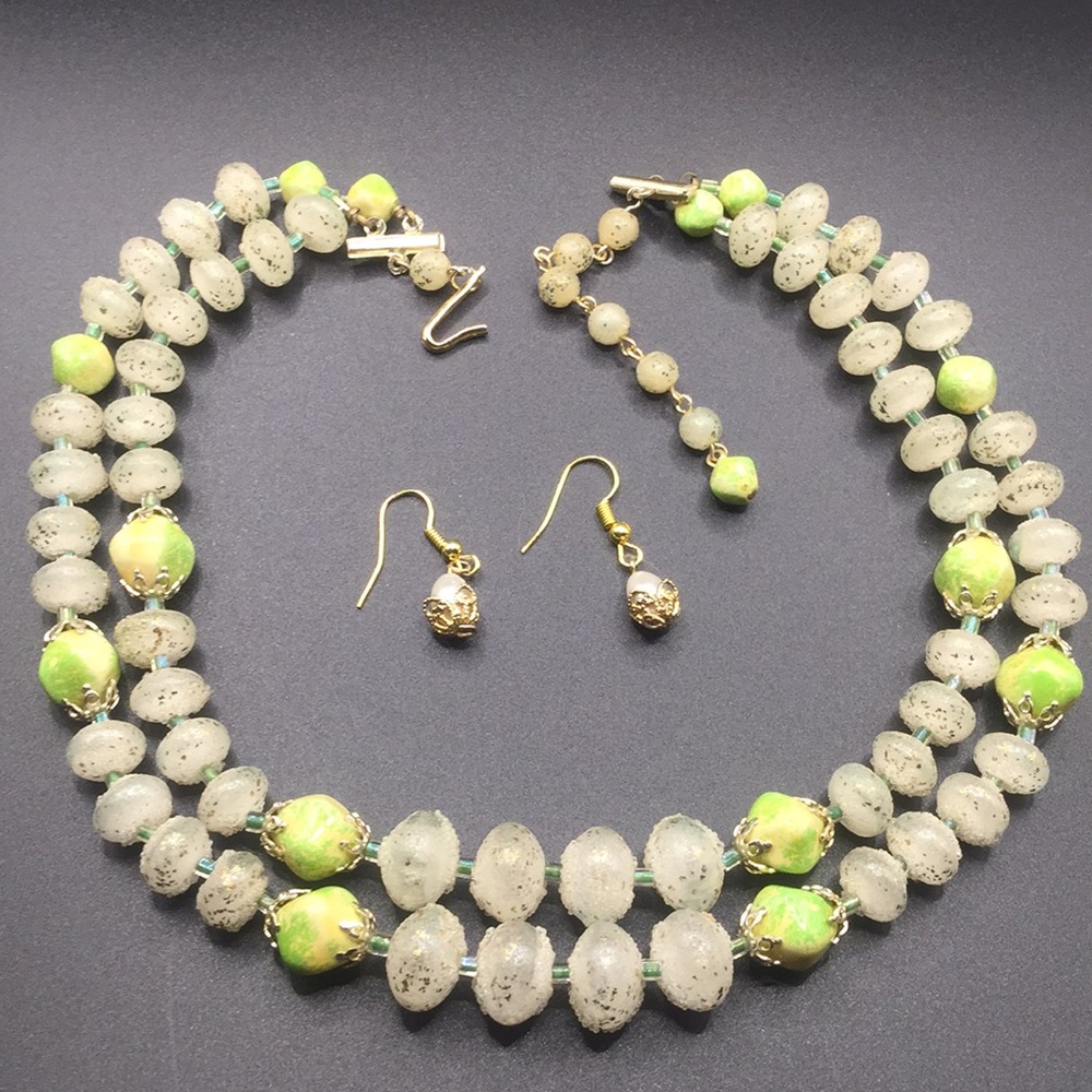 Vintage Japan Necklace And Earrings